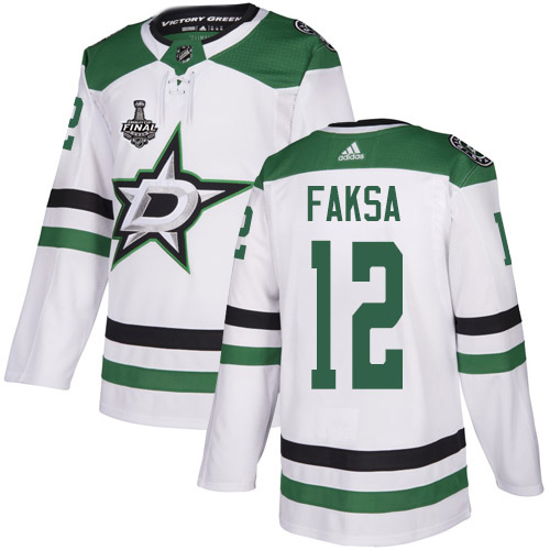 Adidas Men Dallas Stars 12 Radek Faksa White Road Authentic 2020 Stanley Cup Final Stitched NHL Jersey